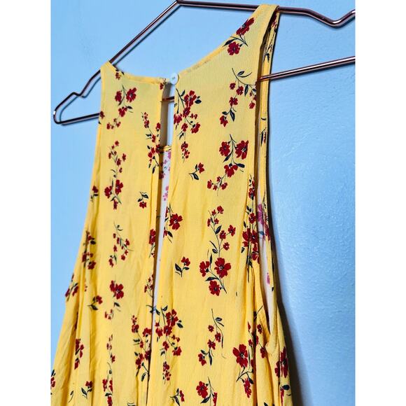 THAKOON Yellow Floral Sleeveless  Back Button Closure Wide Leg Jumpsuit Size 6 - Picture 5 of 16